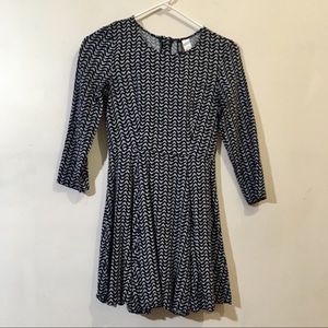 H&M Navy Blue Patterned Dress